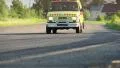 Ambulance car with siren on driving desert race track HD Footage