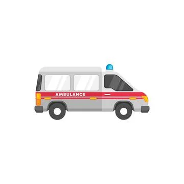 Ambulance car vector illustration in flat style イラスト素材