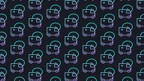 Ambulance Dark Blue Animated Loop Background 4K Stock Footage 217257283