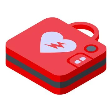 Ambulance defibrillator icon isometric vector. Heart aed イラスト素材