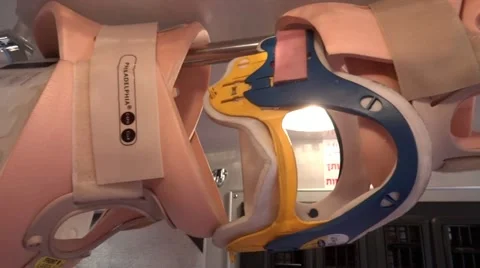 Ambulance device with neck collars  Stock Footage 11980253