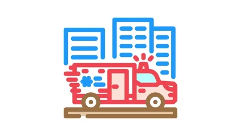 Ambulance dispatch color icon animation 스톡 동영상 327262368