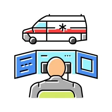 Ambulance dispatch color icon vector illustration Ilustración de archivo