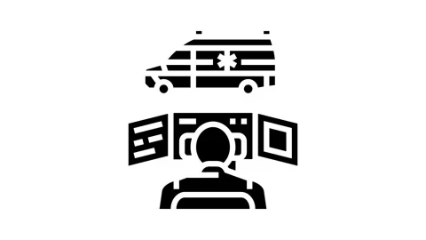 Ambulance dispatch glyph icon animation Stock Footage 326153154