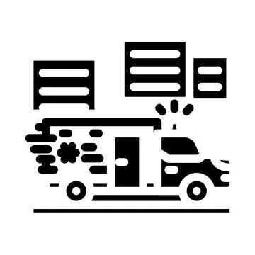 Ambulance dispatch glyph icon vector illustration Ilustración de archivo