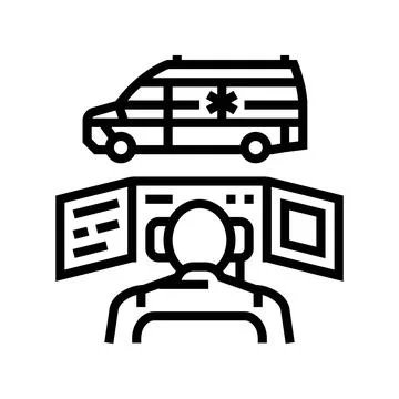 Ambulance dispatch line icon vector illustration Stock Illustration