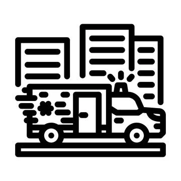Ambulance dispatch line icon vector illustration Ilustración de archivo