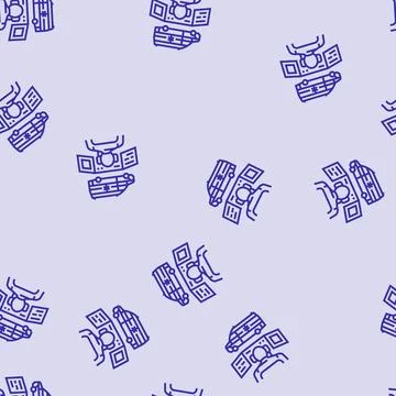 Ambulance dispatch line seamless pattern Ilustración de archivo