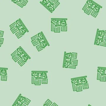 Ambulance dispatch line vector seamless pattern Stock Illustration