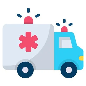 Ambulance, emergency flat colored icon Stock Illustration