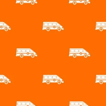 Ambulance emergency van pattern seamless Stock Illustration