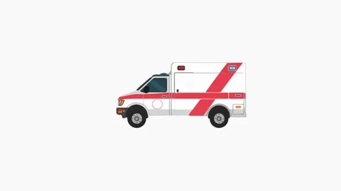Ambulance Emergency Vehicle vector Animation 库存影片 334098383