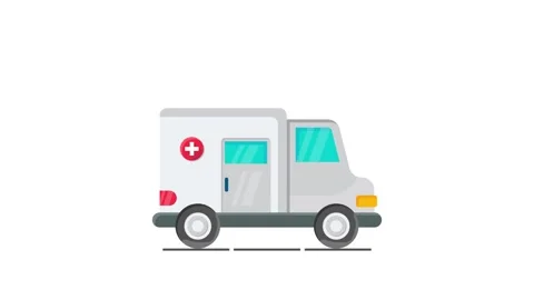 An ambulance featuring a clock on its side, symbolizing timely medical resp.. Stock Footage 332453866