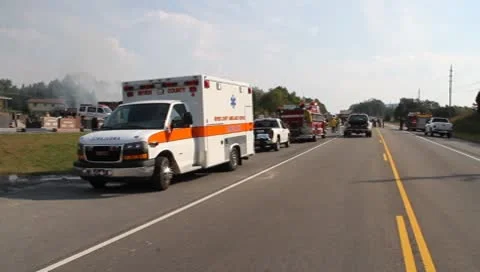 Ambulance fire trucks Video stock 8919211
