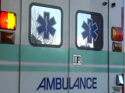 Ambulance, flashing tail lights Stock Footage 34857788