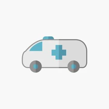 Ambulance Flat Icon Illustrazione stock