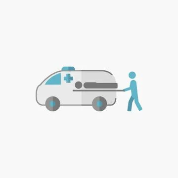 Ambulance Flat Icon Stock Illustration