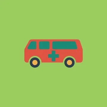 Ambulance flat icon Illustrazione stock