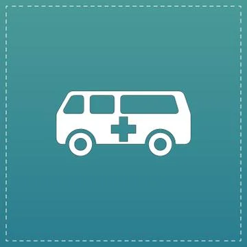 Ambulance flat icon Stock Illustration