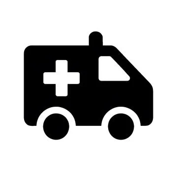 Ambulance Flat Icon Perfect for Web, App, UI Design, and Graphic Design. Stock Illustration