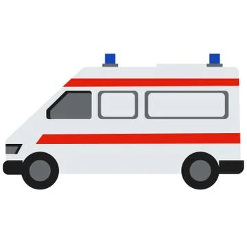 Ambulance flat illustration Illustrazione stock