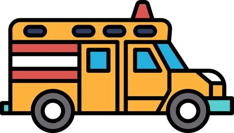 Ambulance with a heart on the side Stock Illustration