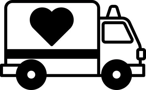 Ambulance with a heart on the side Stockillustratie