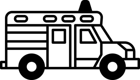 Ambulance with a heart on the side Illustrazione stock