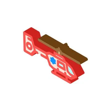Ambulance helipad isometric icon vector illustration イラスト素材