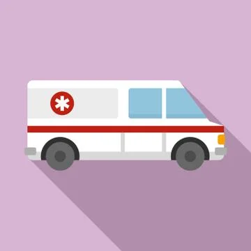 Ambulance help team icon, flat style Illustrazione stock