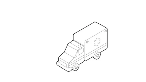 Ambulance icon animation Stock Footage 161038290