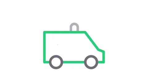 Ambulance icon featuring a light on top, symbolizing emergency medical serv.. Stock Footage 335123780