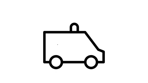 Ambulance icon featuring a light on top, symbolizing emergency medical serv.. Stock Footage 335123889