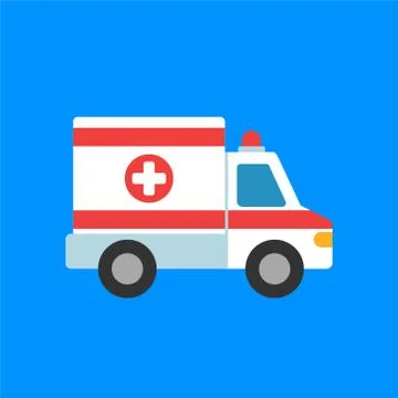 Ambulance icon. First aid. Vector illustration. Isolated, flat design. Stock Illustration