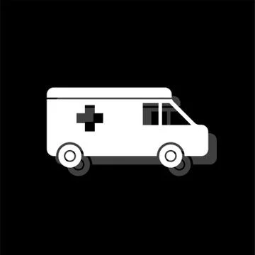 Ambulance icon flat Stock Illustration