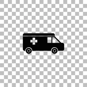 Ambulance icon flat Stock Illustration