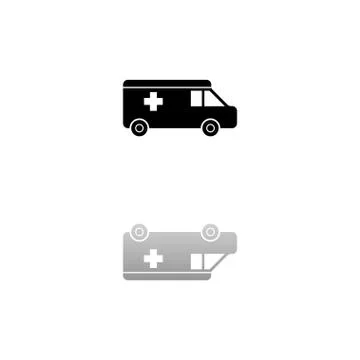 Ambulance icon flat Illustrazione stock