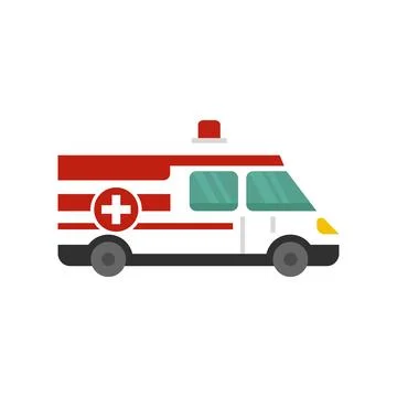 Ambulance icon flat isolated Illustrazione stock