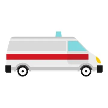 Ambulance icon, flat style Stock Illustration