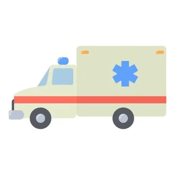 Ambulance icon, flat style Stock Illustration