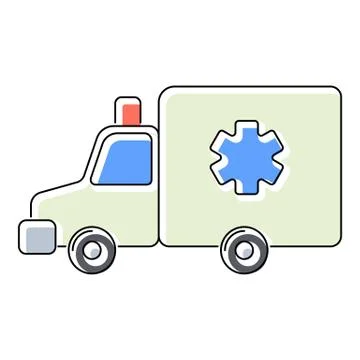 Ambulance icon, flat style Illustrazione stock
