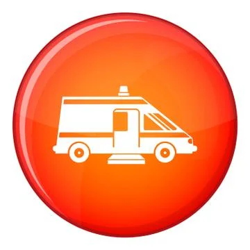 Ambulance icon, flat style Stock Illustration