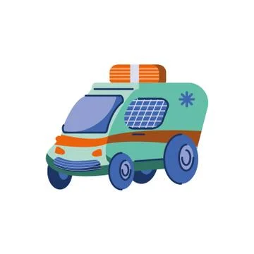 Ambulance icon, flat style Stock Illustration