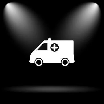 Ambulance icon. Internet button on black background.. Stock Illustration