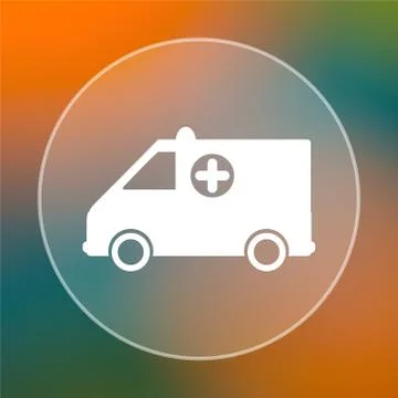 Ambulance icon. Internet button on colored  background.. Stock Illustration