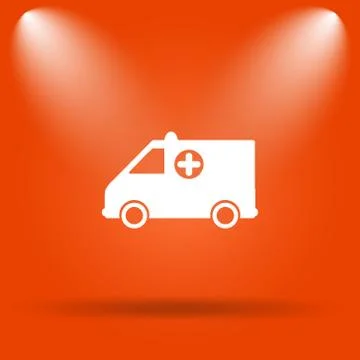 Ambulance icon. Internet button on orange background.. Stock Illustration