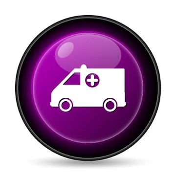 Ambulance icon. Internet button on white background.. Stock Illustration