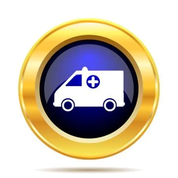 Ambulance icon. Internet button on white background.. Illustrazione stock