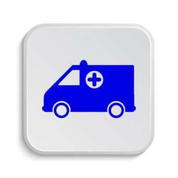 Ambulance icon. Internet button on white background.. Stock Illustration