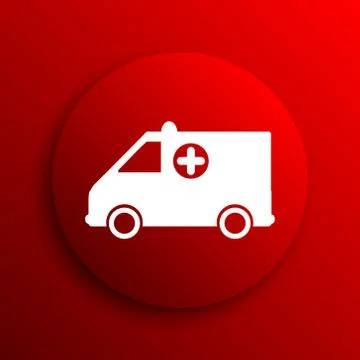 Ambulance icon. Internet button on white background.. Stock Illustration